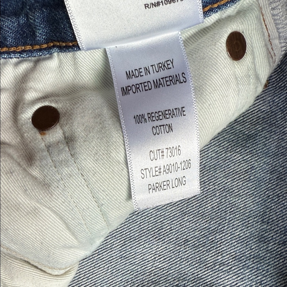 Agolde Distressed Blue Jean Shorts - Picture 3 of 4